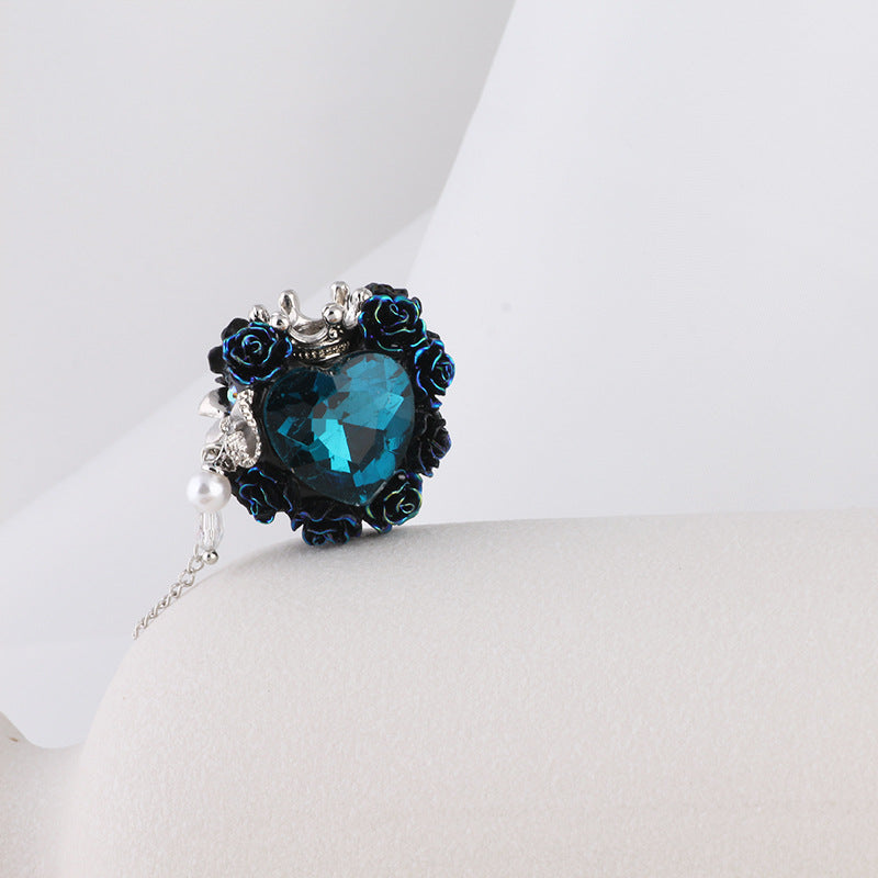 Wholesale Heart-shaped Rose Soft Ceramic Crown Diamond Ball Straight Hole Beads